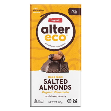 Alter Eco Dark Salted Almonds Chocolate 80g